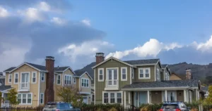 suburban-homes-on-residential-street Suburban homes along a residential street